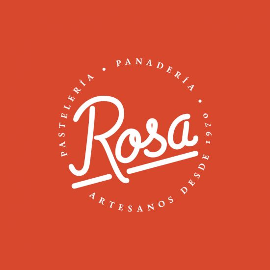 Rosa logo panaderia pasteleria negativo